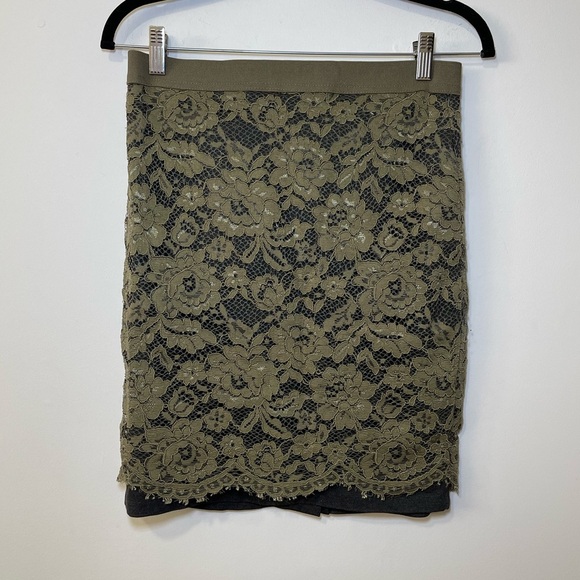 English Laundry Women’s Olive Green Lace pencil Skirt in Size S - Picture 1 of 8